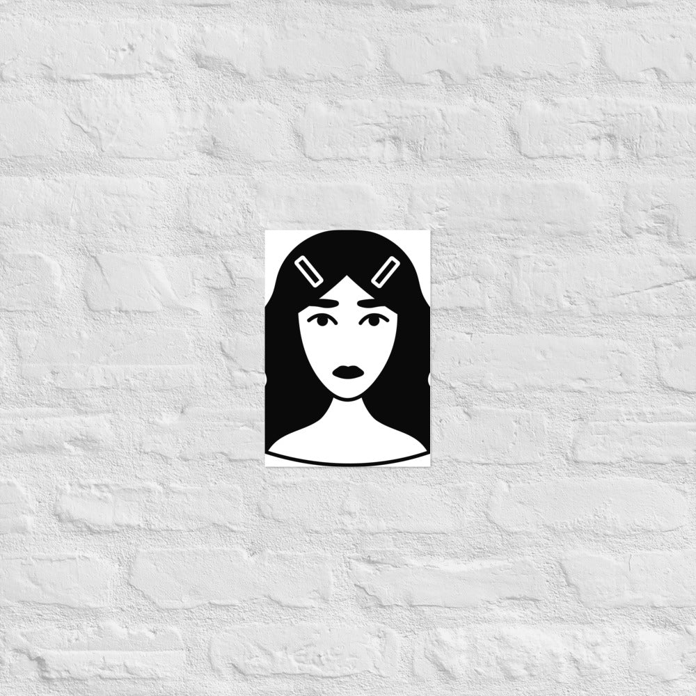 Woman with hairclips - Poster