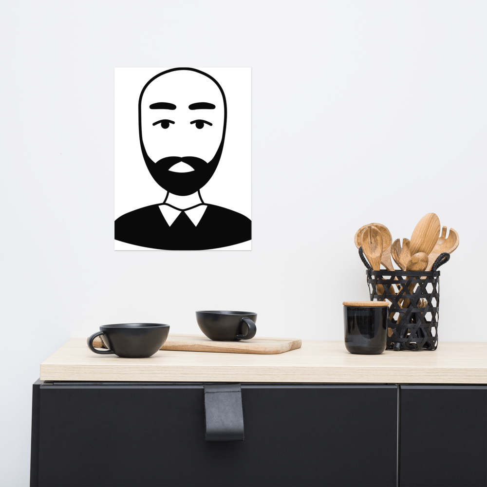 Bald man with beard - Poster