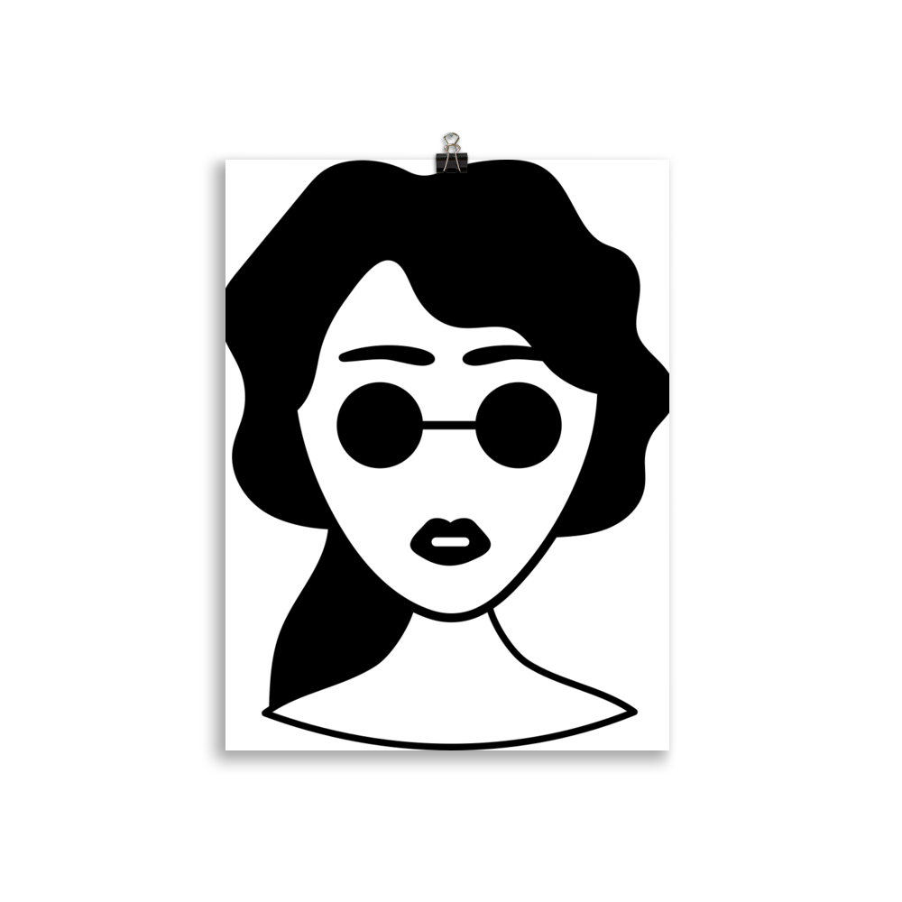 Woman with round sunglasses - Poster