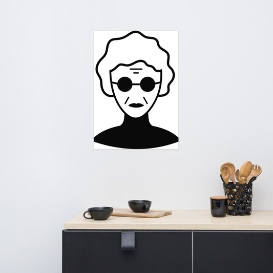 Lady with glasses - Poster