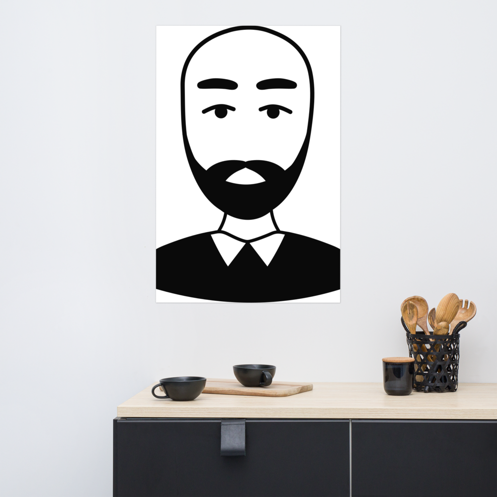 Bald man with beard - Poster