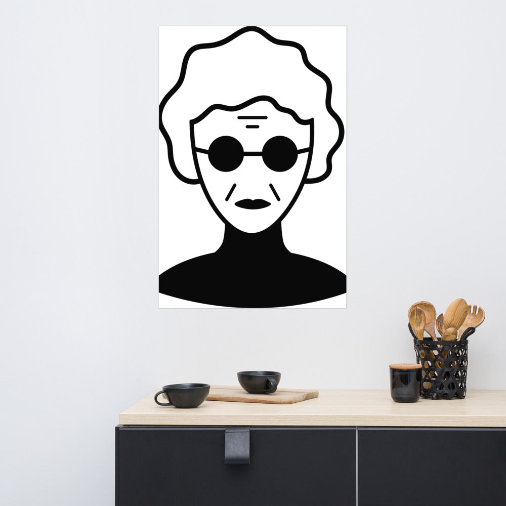 Lady with glasses - Poster