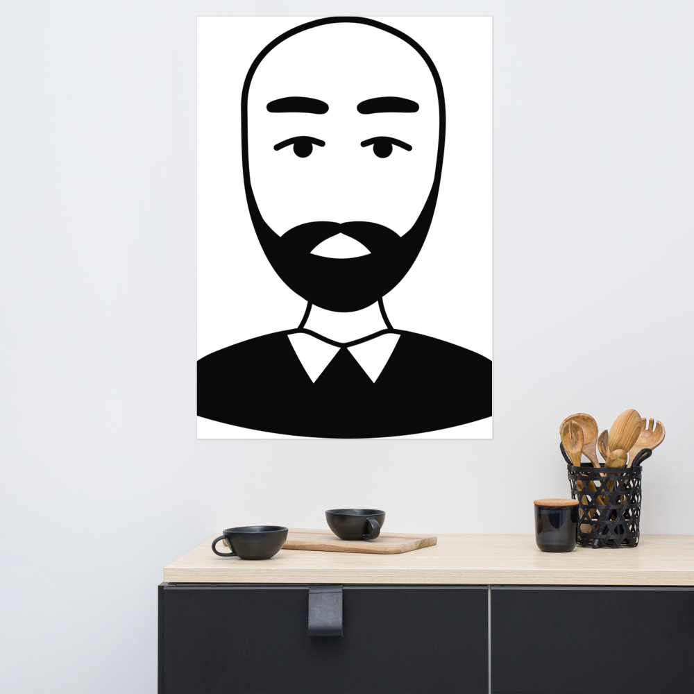 Bald man with beard - Poster