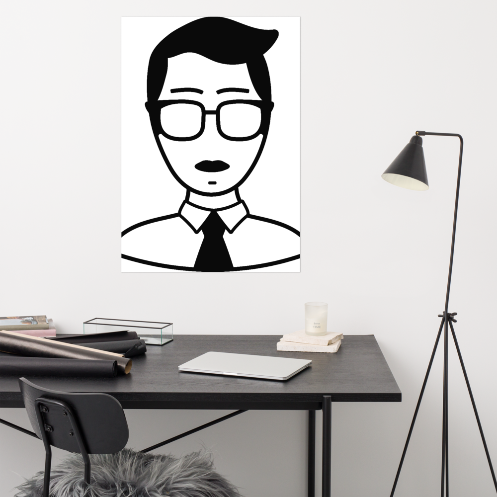 Man with tie and glasses - Poster