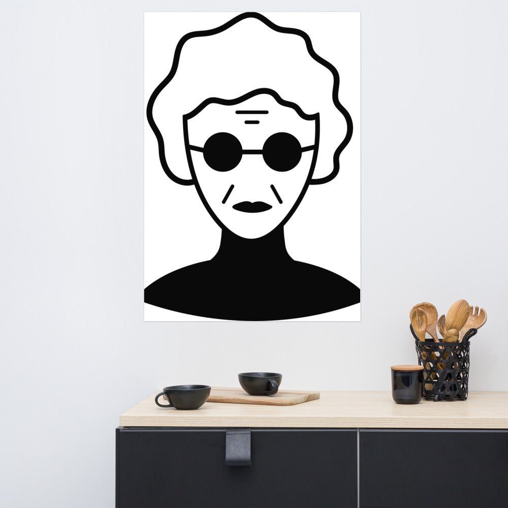 Lady with glasses - Poster