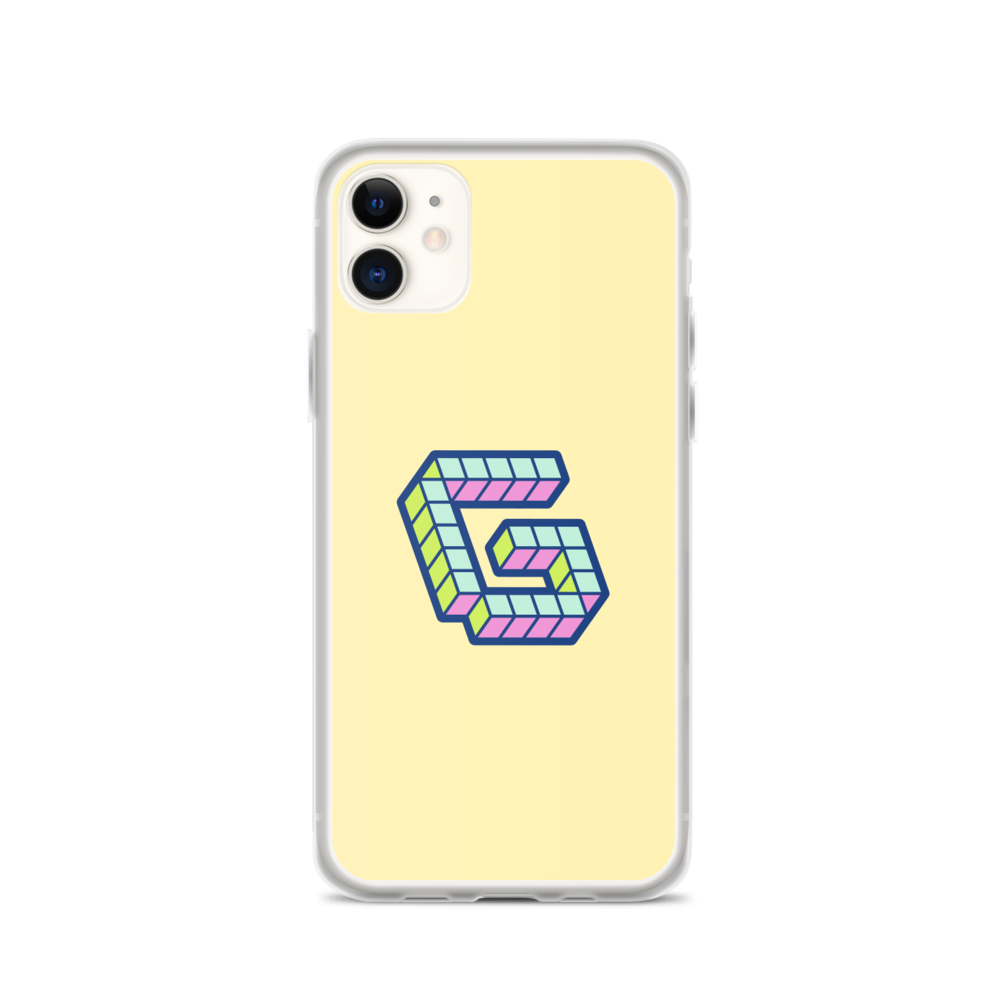 Letter G Pixel, banana mania yellow - iPhone Case