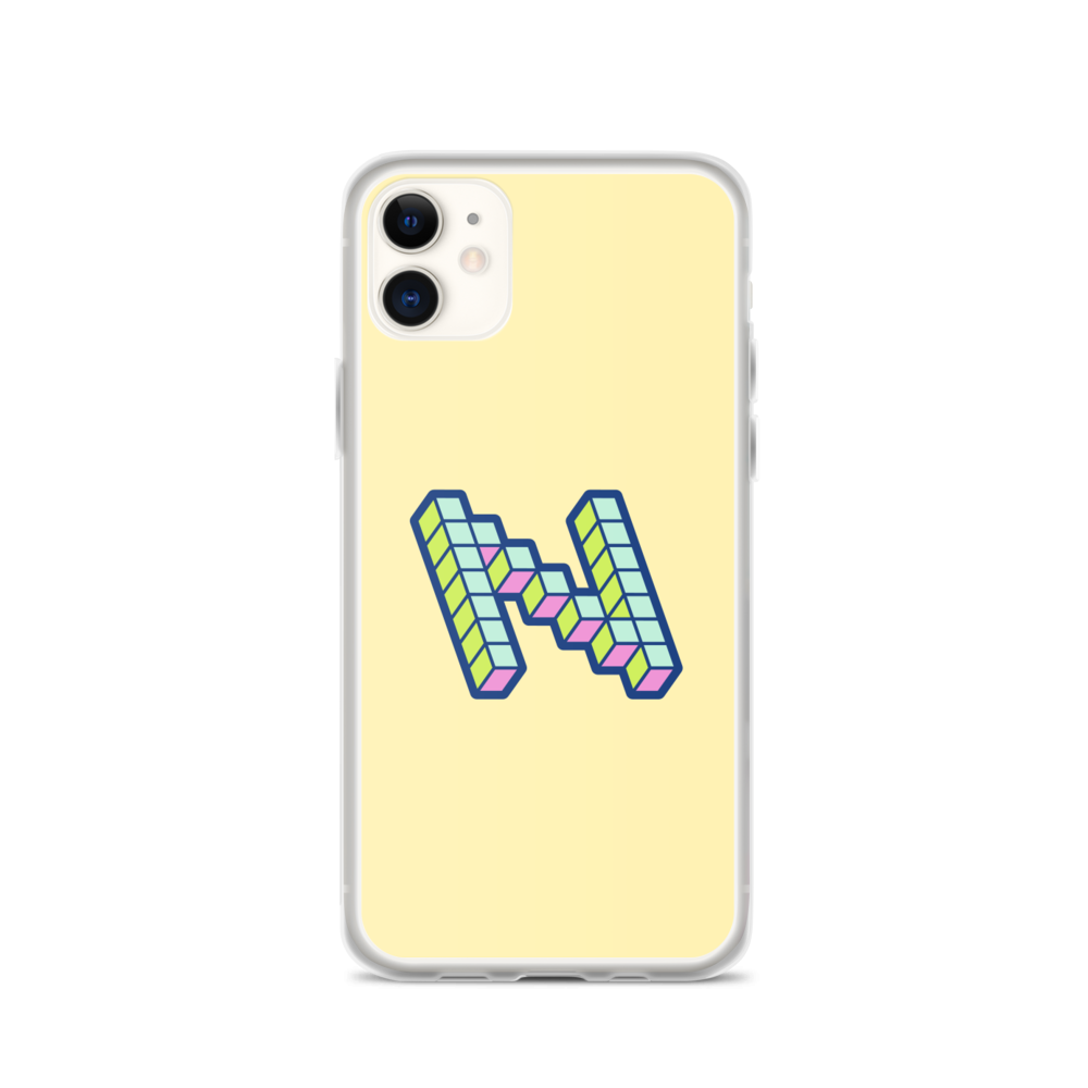 Letter N Pixel, banana mania yellow - iPhone Case