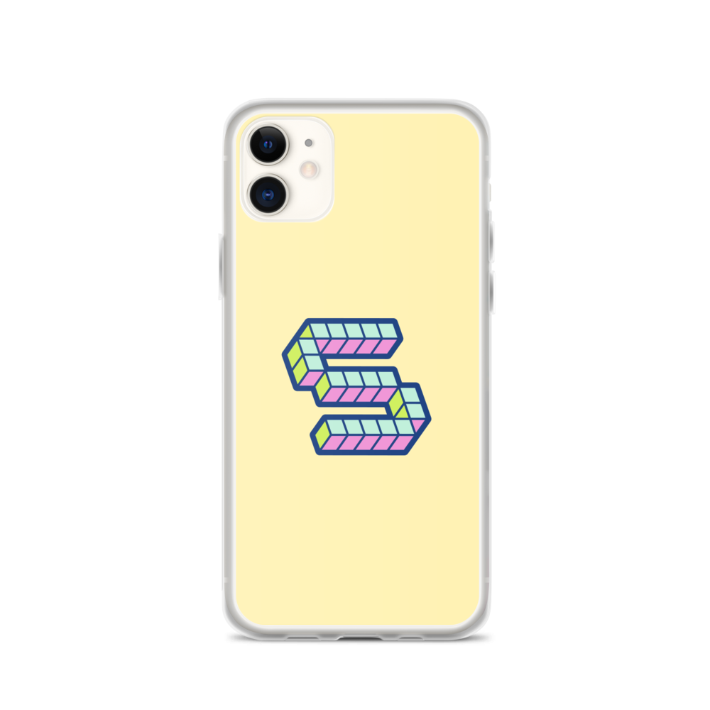 Letter S Pixel, banana mania yellow - iPhone Case