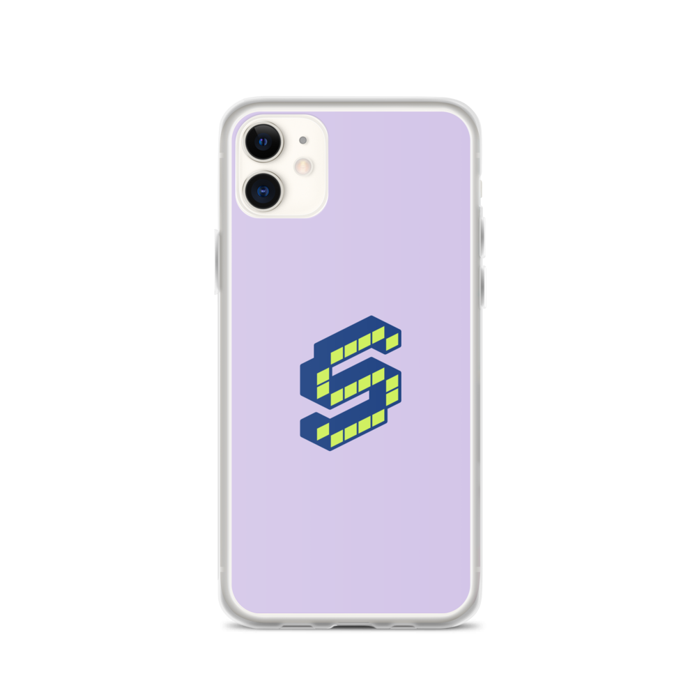 Letter S Pixel, Pure Purple - iPhone Case