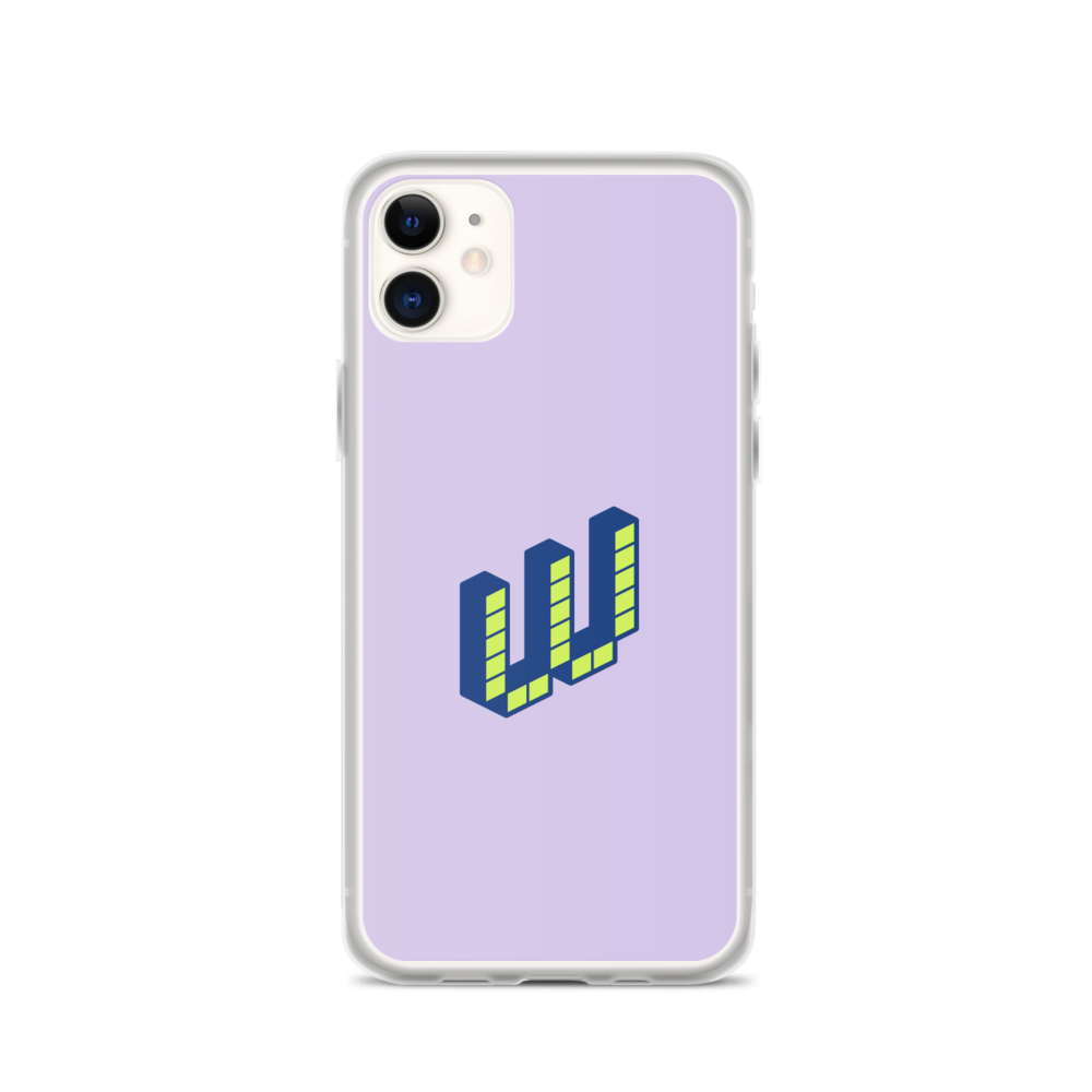 Letter W Pixel, Pure Purple - iPhone Case