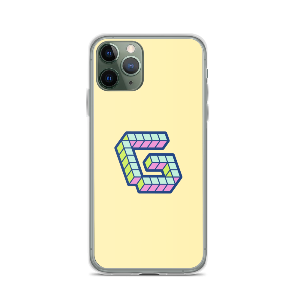 Letter G Pixel, banana mania yellow - iPhone Case