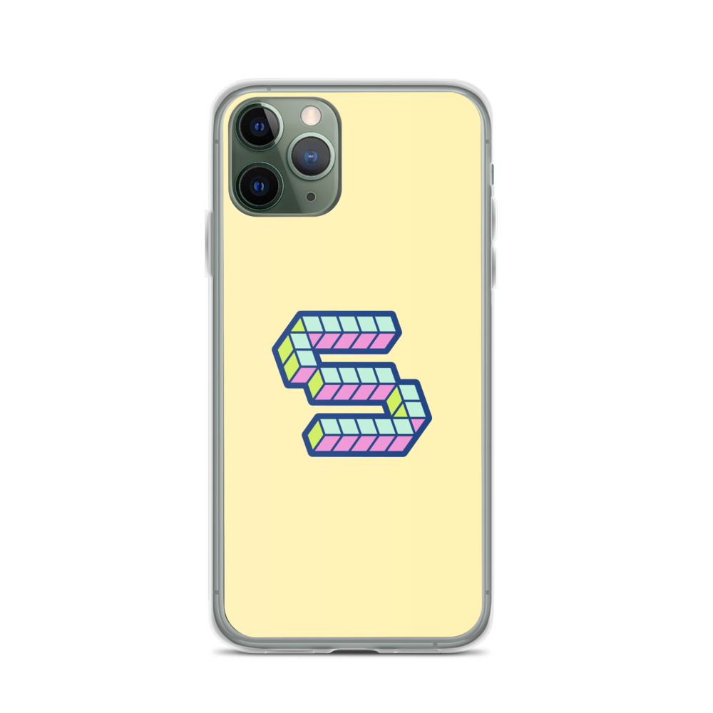 Letter S Pixel, banana mania yellow - iPhone Case