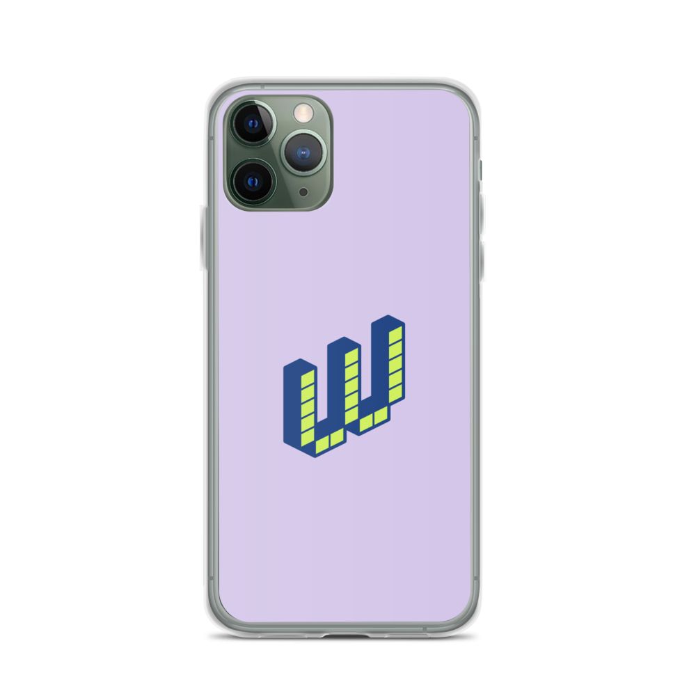 Letter W Pixel, Pure Purple - iPhone Case