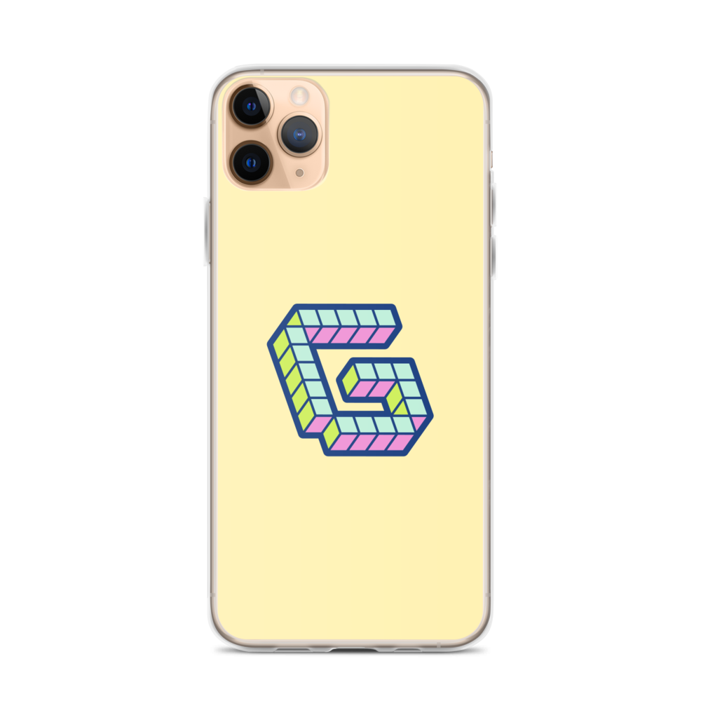 Letter G Pixel, banana mania yellow - iPhone Case