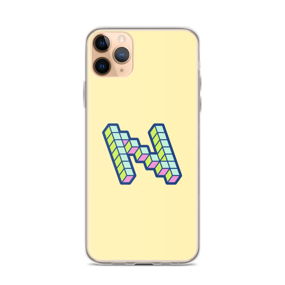 Letter N Pixel, banana mania yellow - iPhone Case