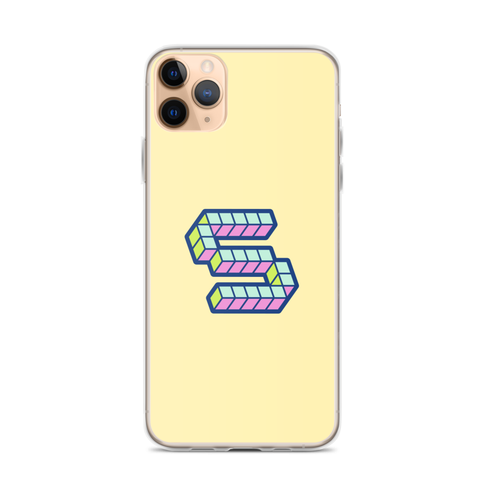 Letter S Pixel, banana mania yellow - iPhone Case