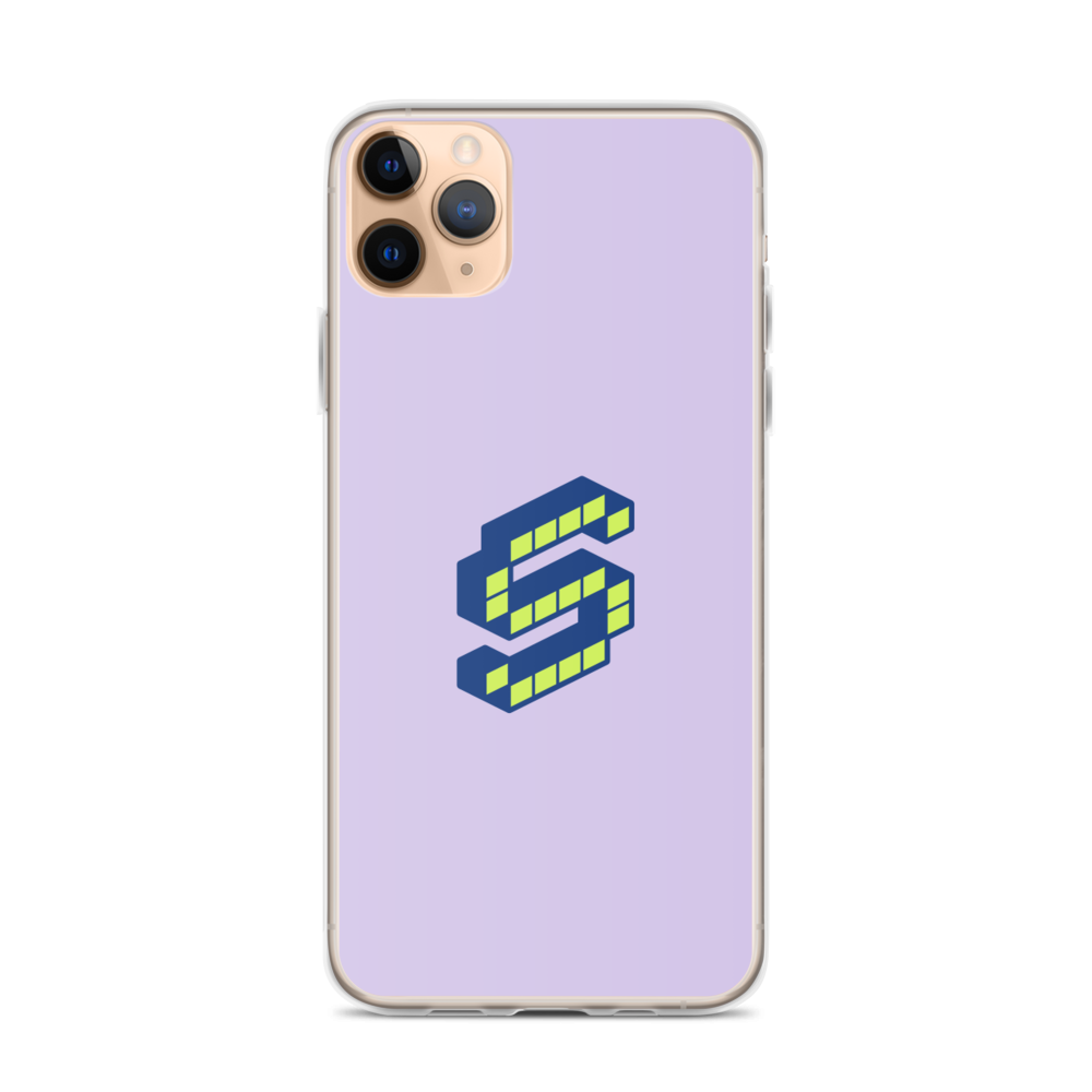 Letter S Pixel, Pure Purple - iPhone Case