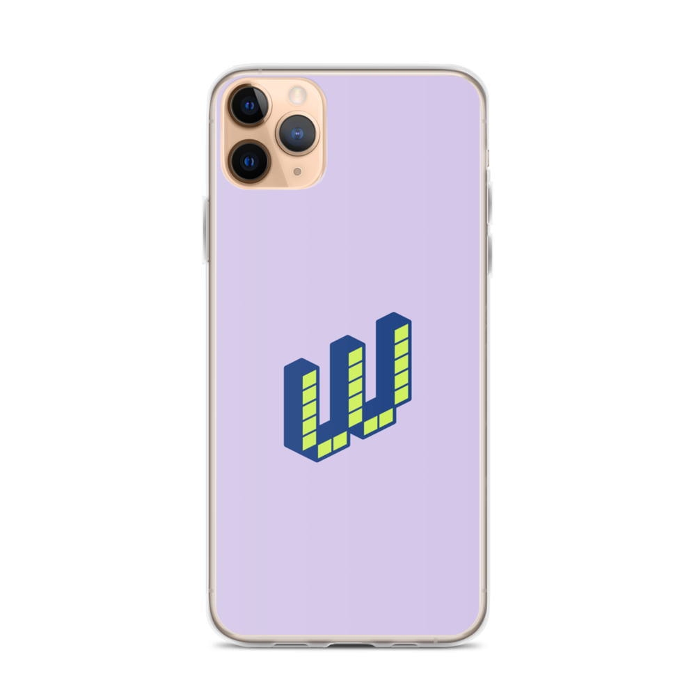 Letter W Pixel, Pure Purple - iPhone Case