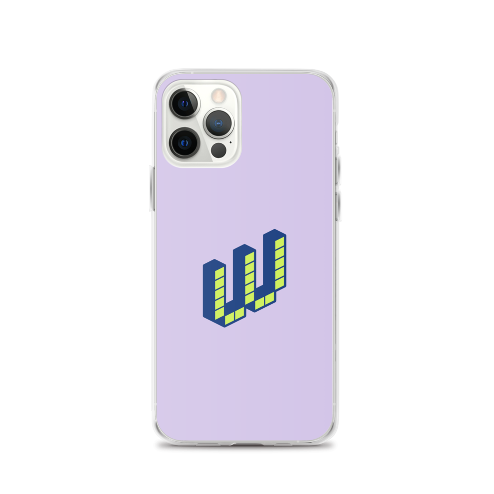 Letter W Pixel, Pure Purple - iPhone Case