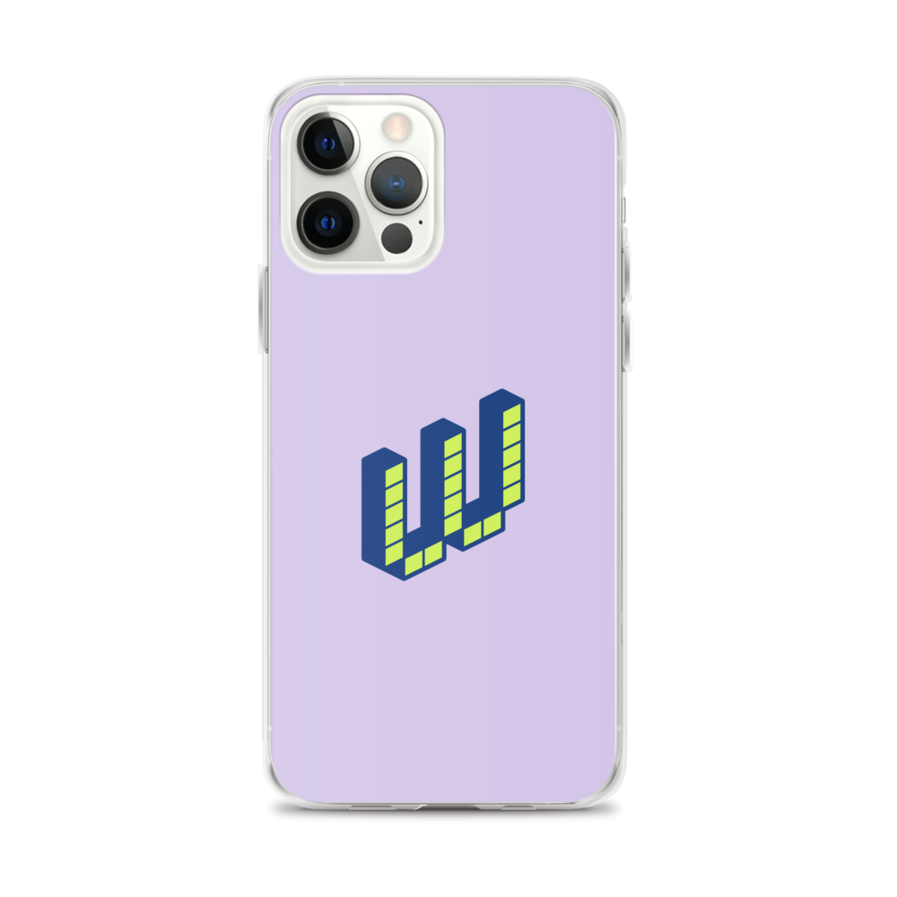 Letter W Pixel, Pure Purple - iPhone Case