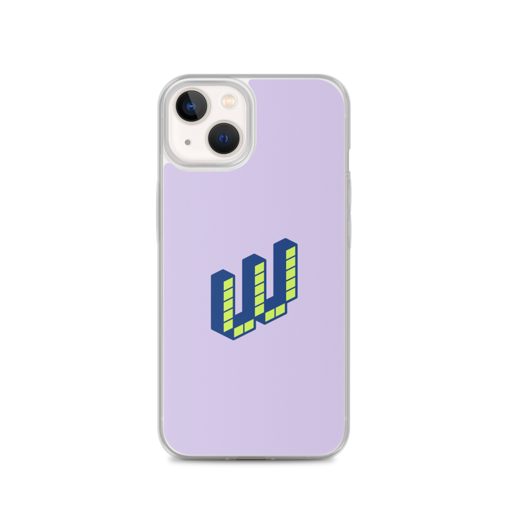 Letter W Pixel, Pure Purple - iPhone Case