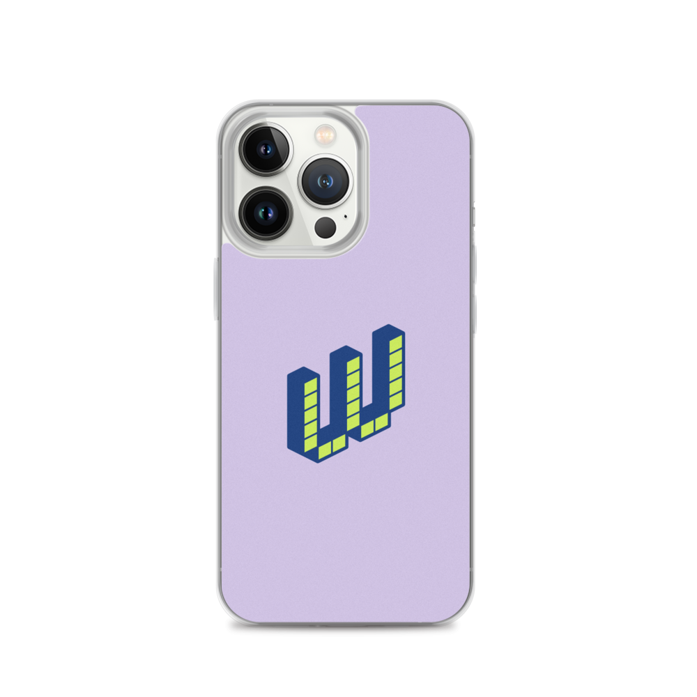 Letter W Pixel, Pure Purple - iPhone Case