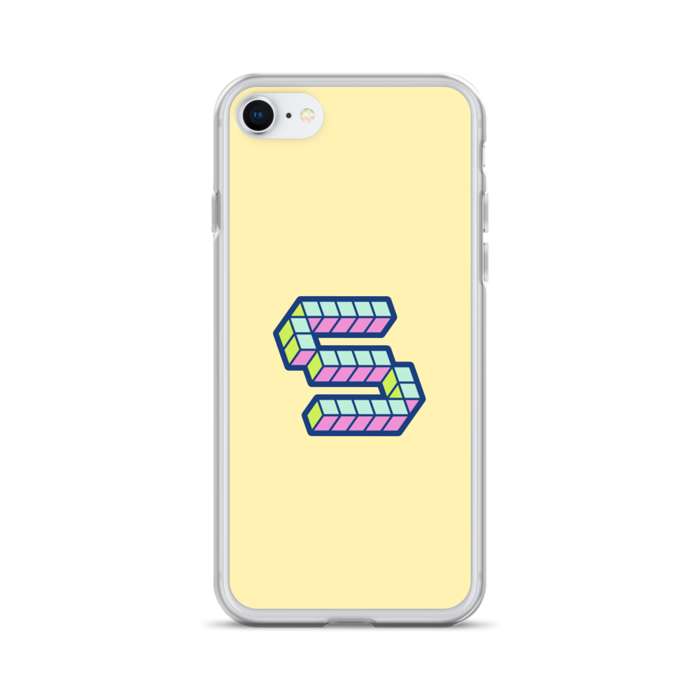 Letter S Pixel, banana mania yellow - iPhone Case