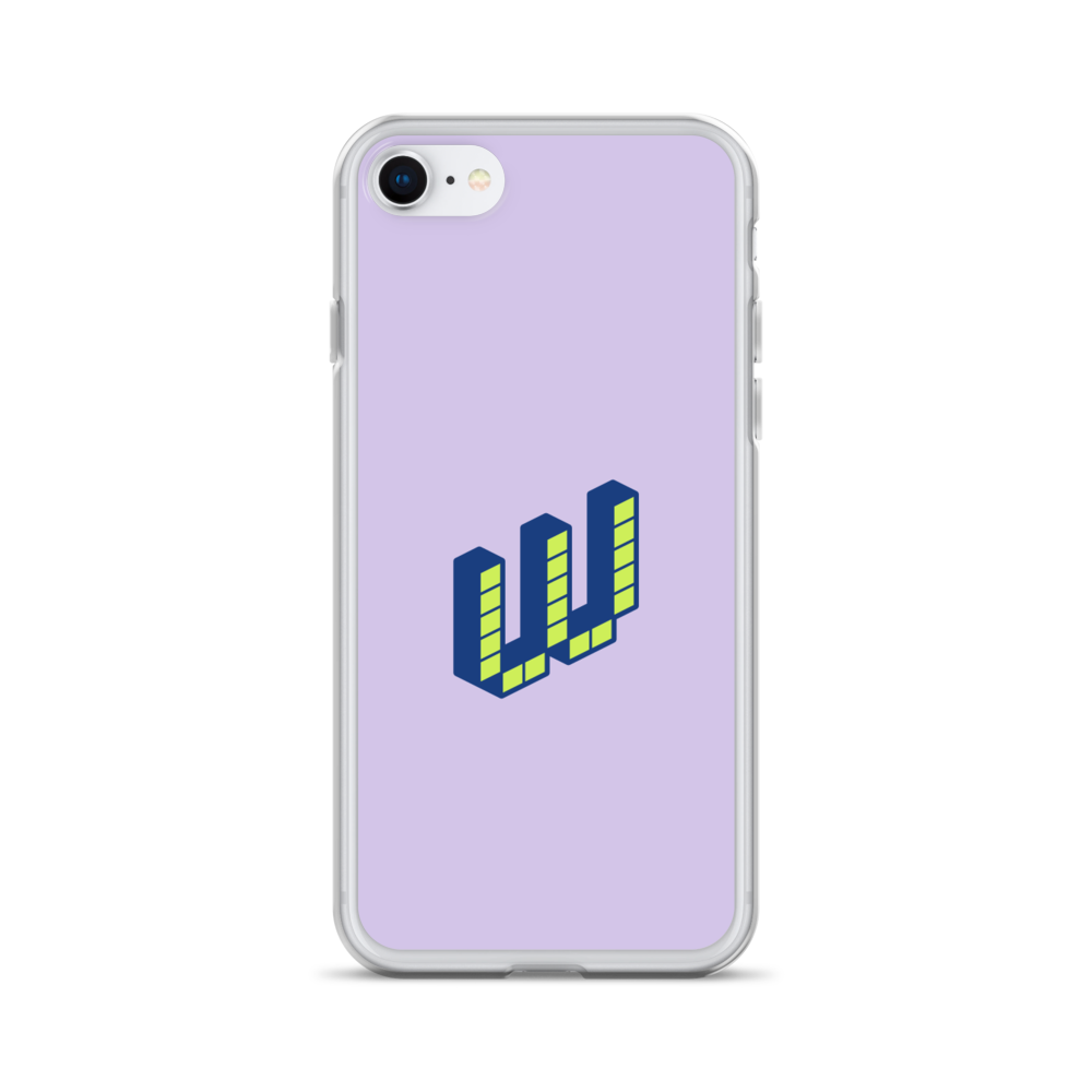 Letter W Pixel, Pure Purple - iPhone Case