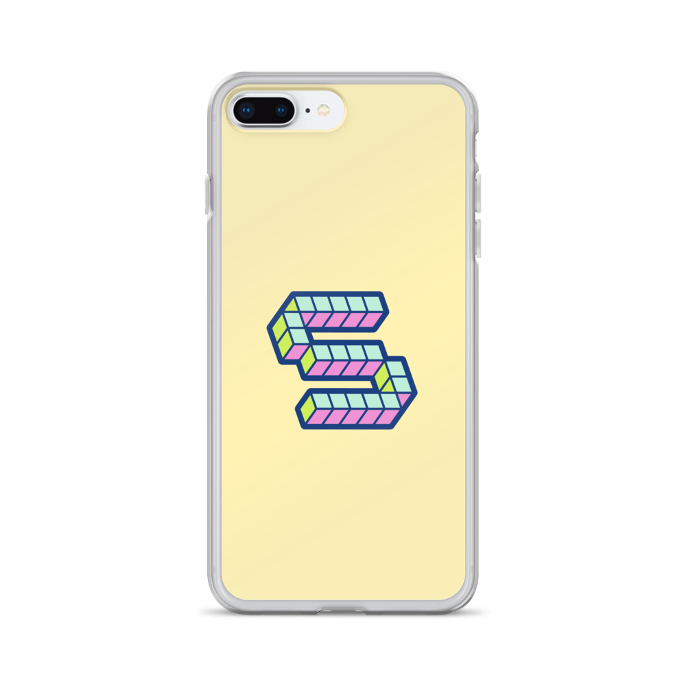 Letter S Pixel, banana mania yellow - iPhone Case