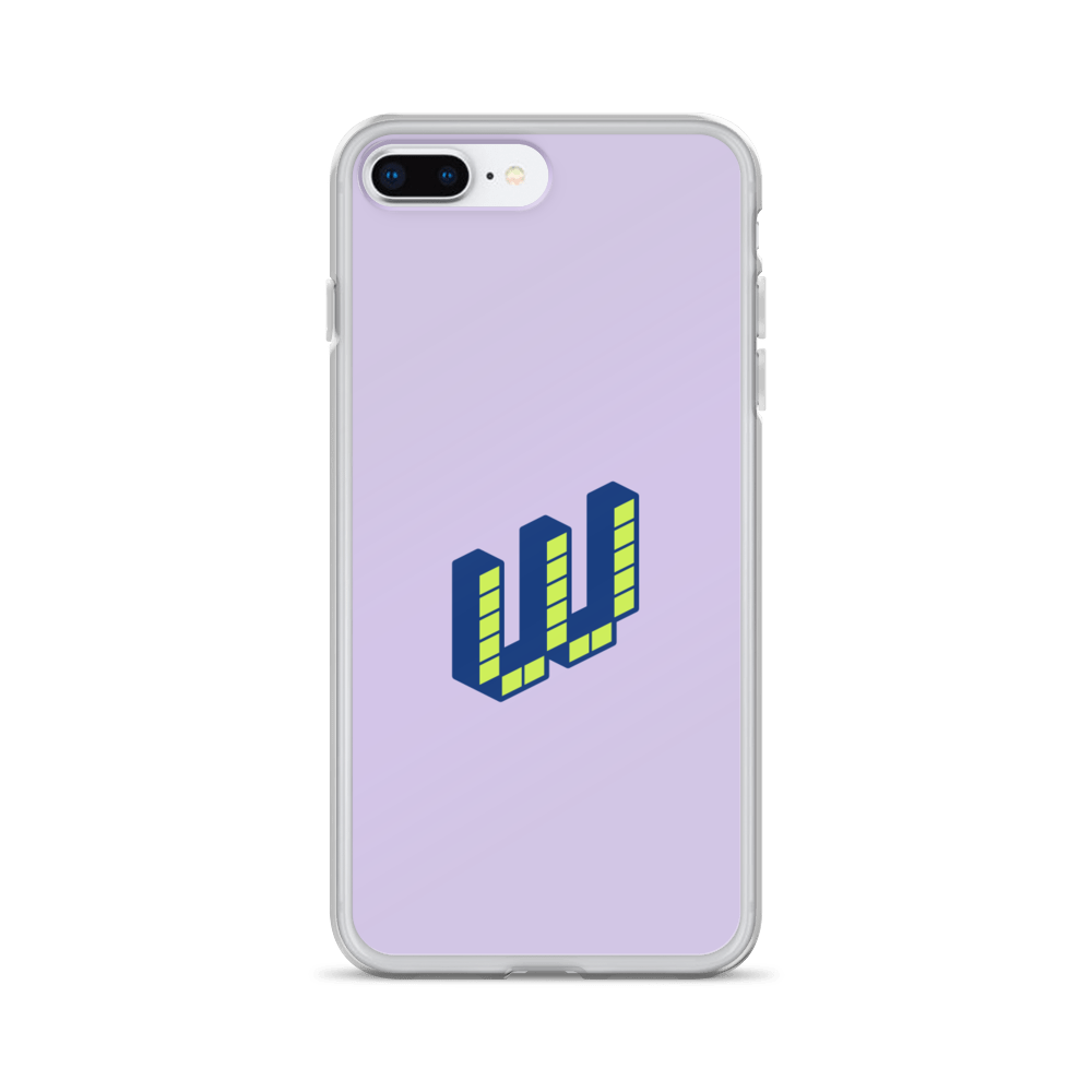 Letter W Pixel, Pure Purple - iPhone Case