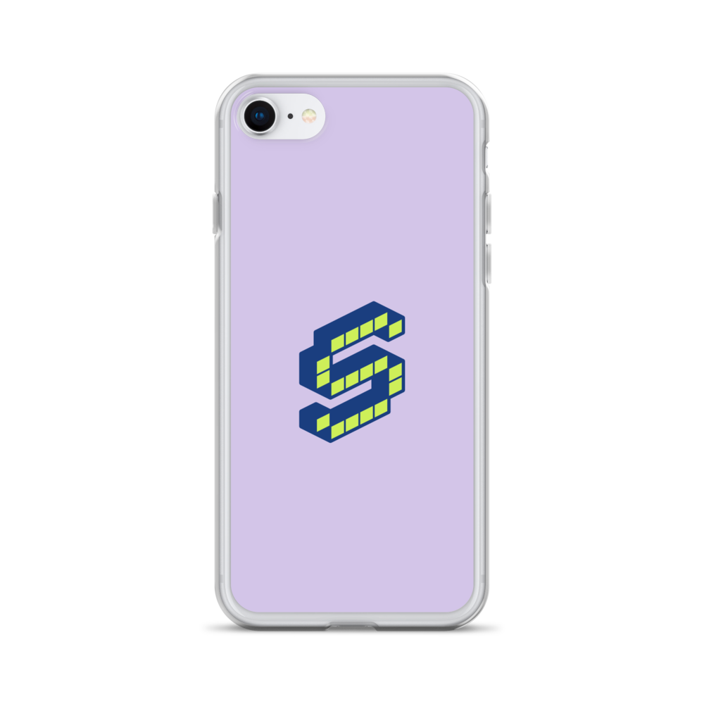 Letter S Pixel, Pure Purple - iPhone Case