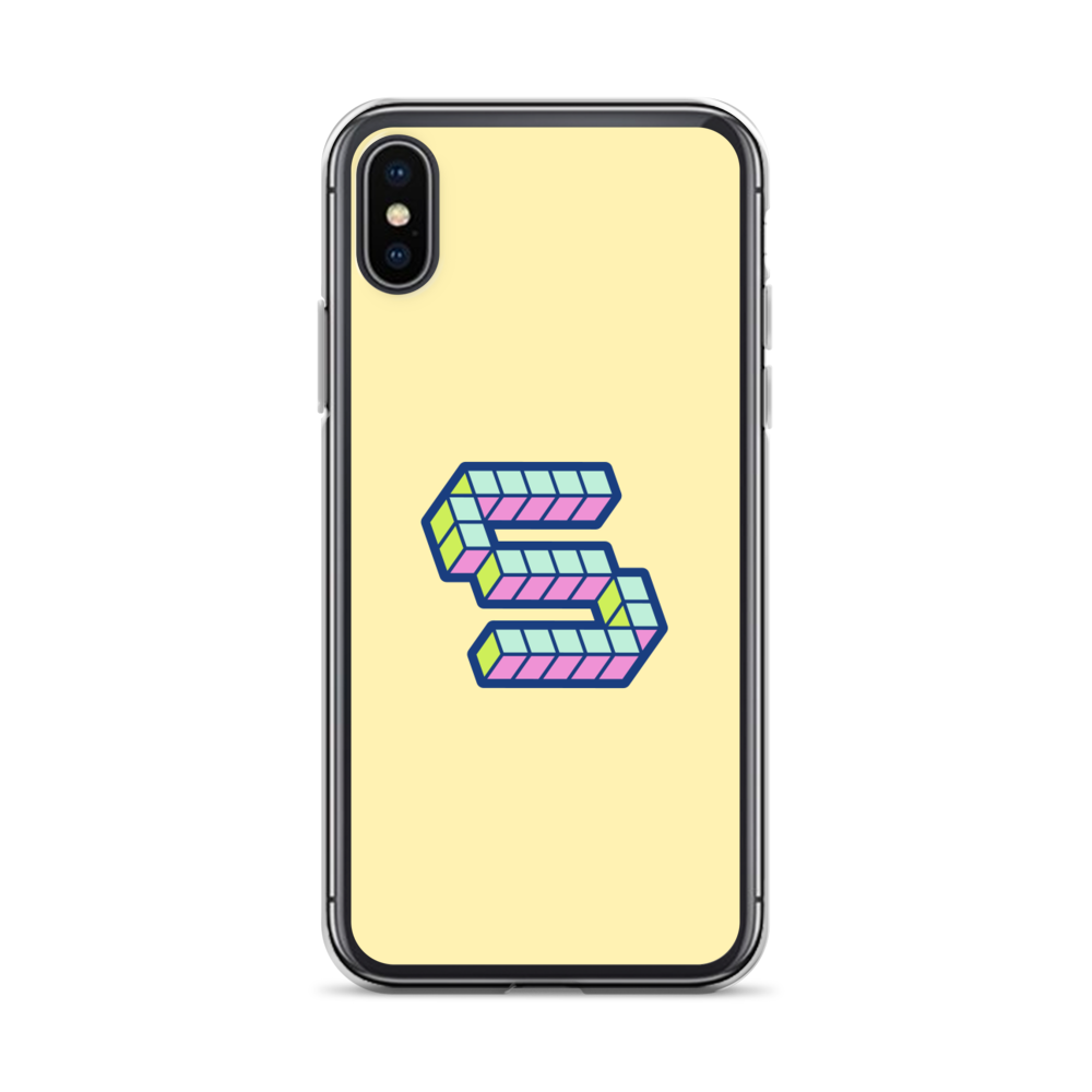 Letter S Pixel, banana mania yellow - iPhone Case