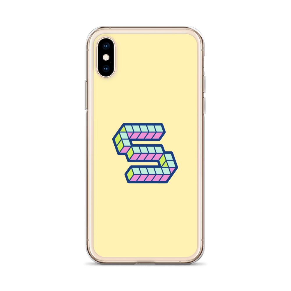 Letter S Pixel, banana mania yellow - iPhone Case