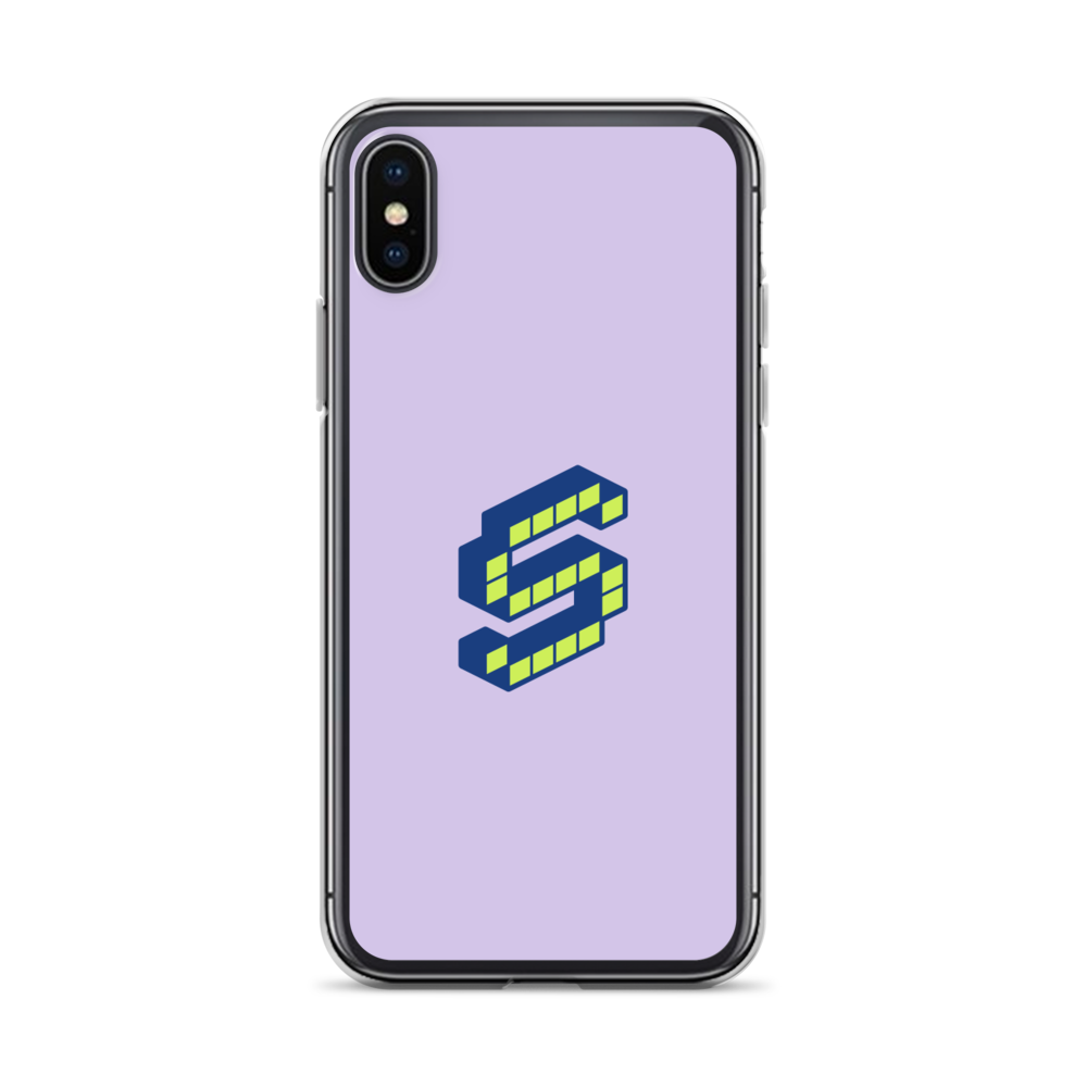 Letter S Pixel, Pure Purple - iPhone Case