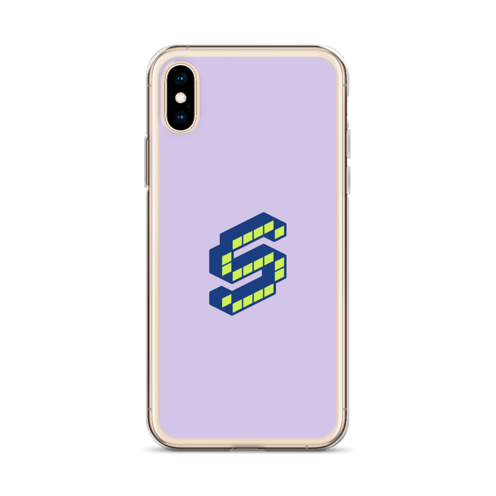 Letter S Pixel, Pure Purple - iPhone Case