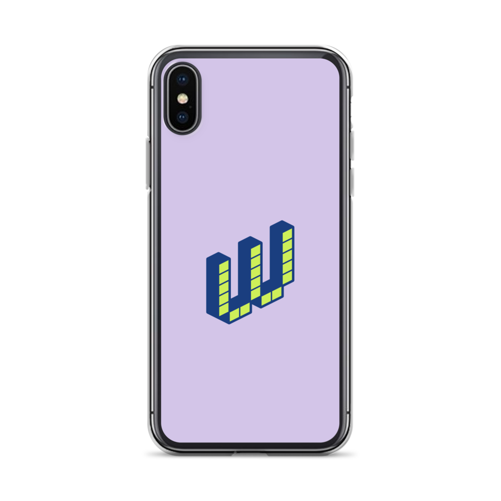 Letter W Pixel, Pure Purple - iPhone Case