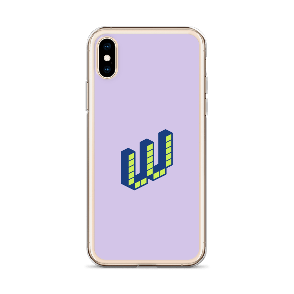 Letter W Pixel, Pure Purple - iPhone Case