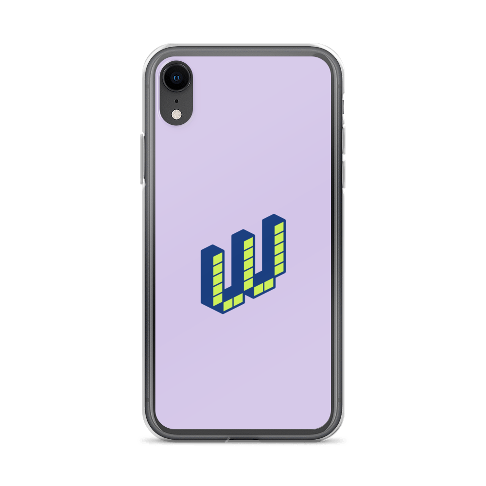 Letter W Pixel, Pure Purple - iPhone Case