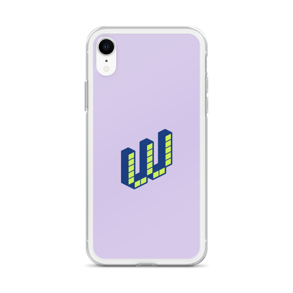 Letter W Pixel, Pure Purple - iPhone Case