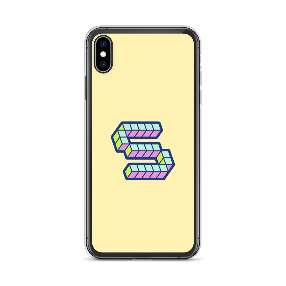 Letter S Pixel, banana mania yellow - iPhone Case