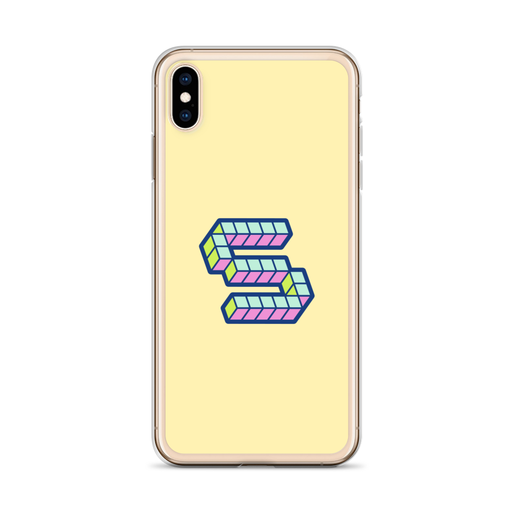 Letter S Pixel, banana mania yellow - iPhone Case