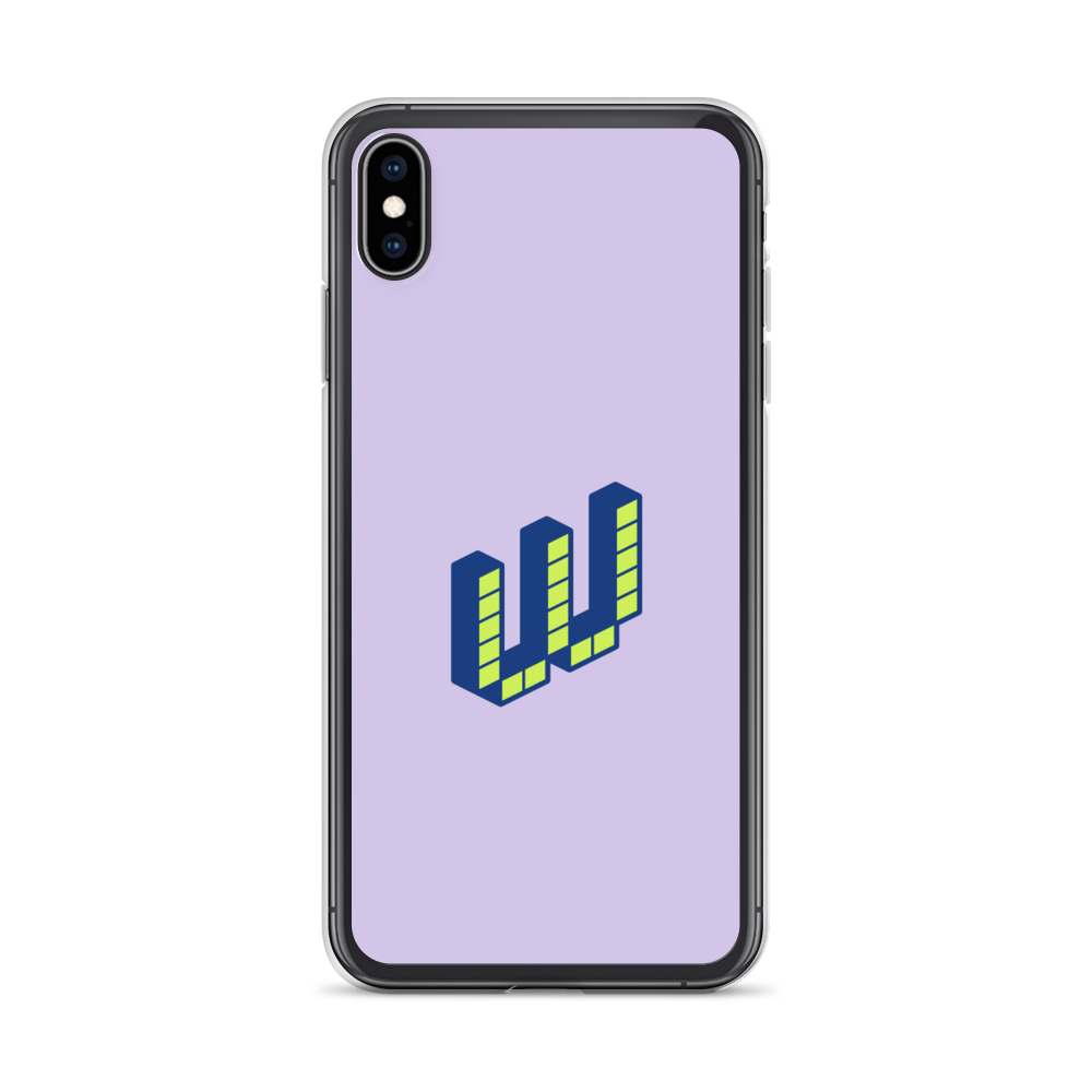 Letter W Pixel, Pure Purple - iPhone Case