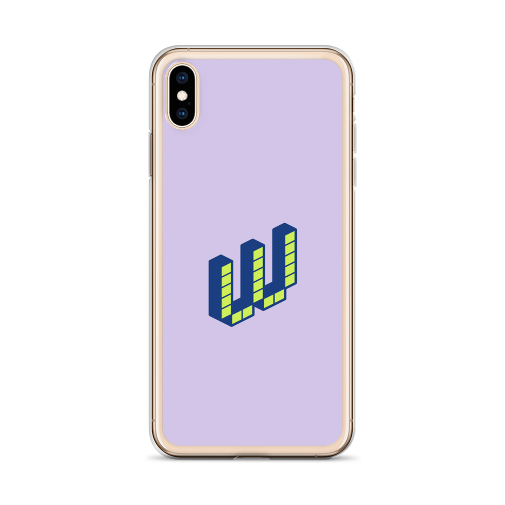 Letter W Pixel, Pure Purple - iPhone Case