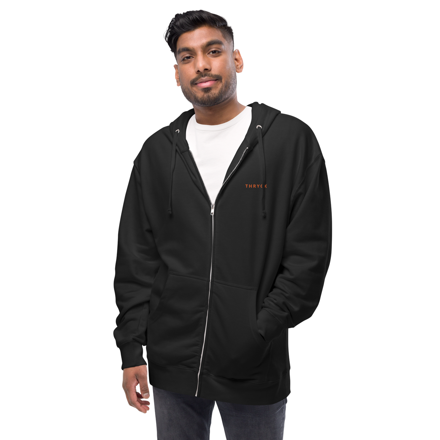 Unisex fleece zip up hoodie